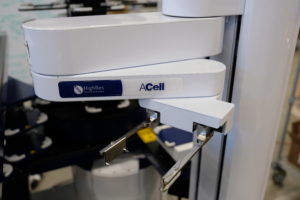 a view of lab automation machinery